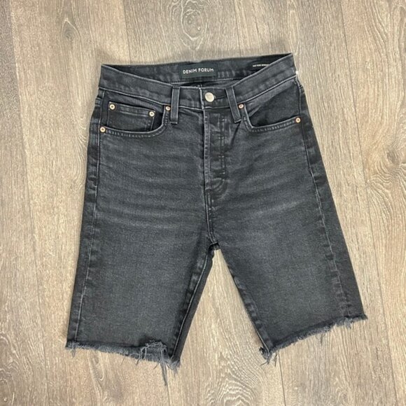 Aritzia Denim Forum Yoko Bermuda Jorts Jean Shorts High Rise Waist Black - Picture 4 of 13